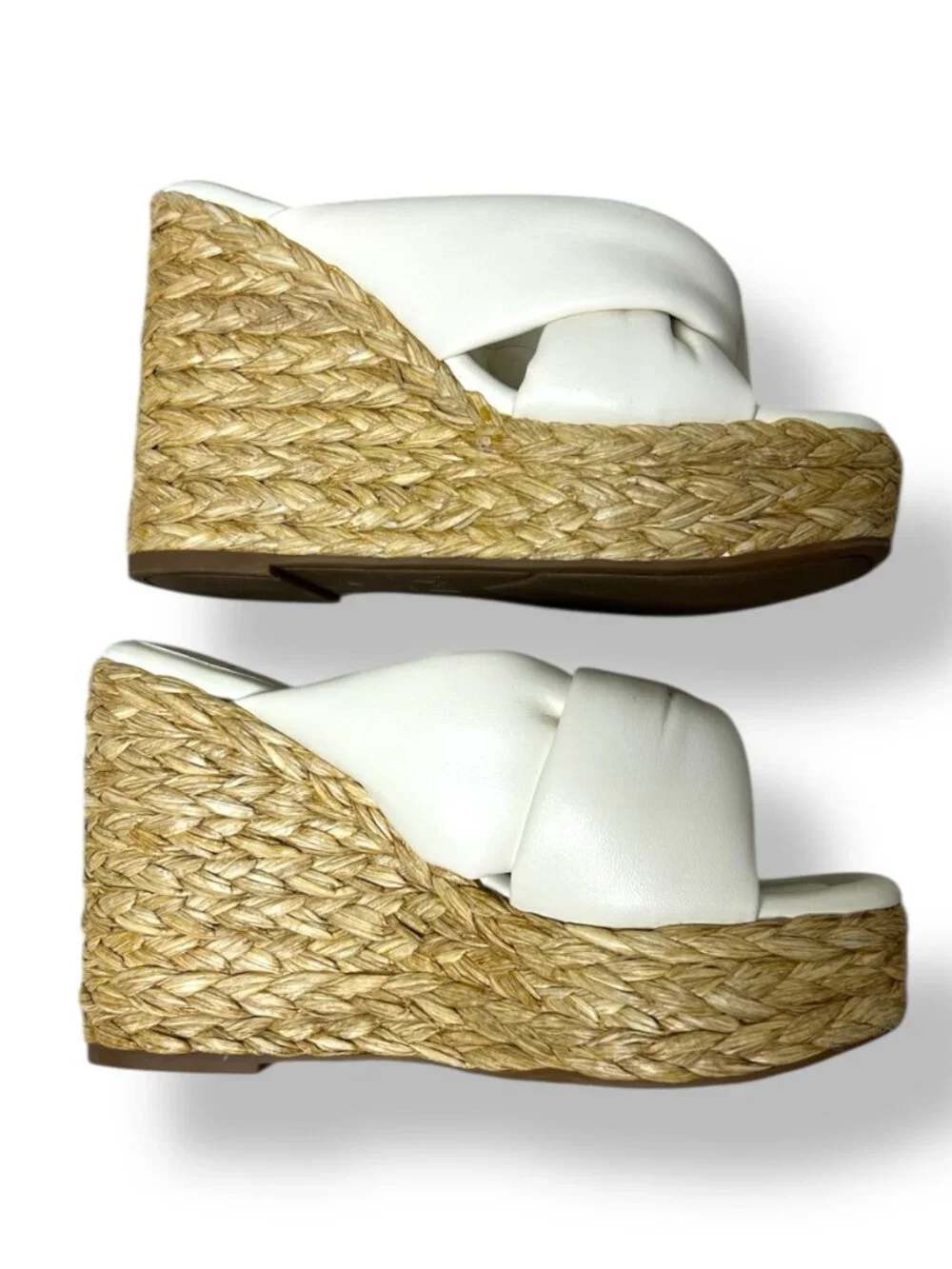 Marc Fisher Women's Size 6 White Navina Espadrille Wedge Platform Sandal